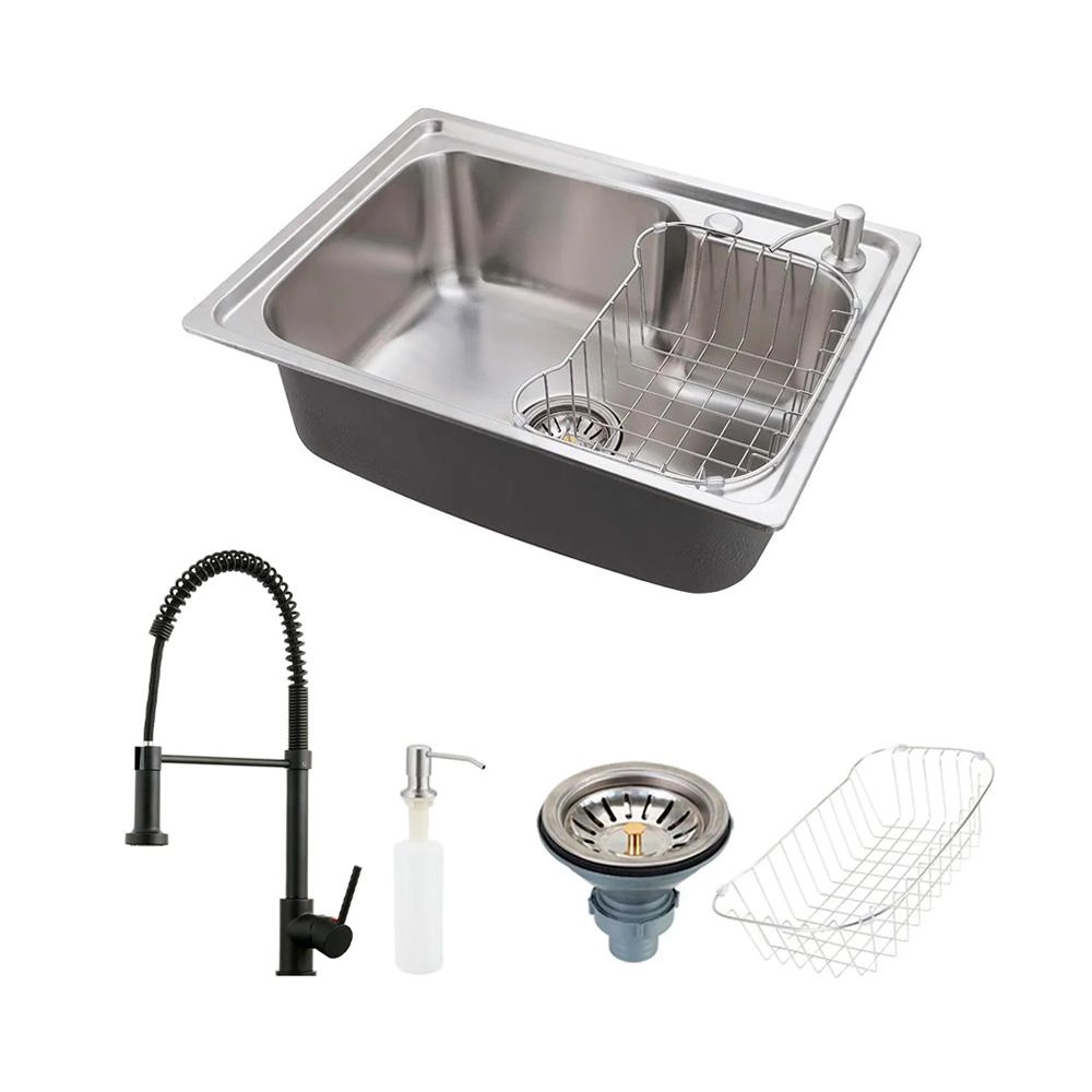 Cuba Para Cozinha Aço Inox Com Acessórios Matis E Torneira Monocomando Envira Pingoo.casa - Preto