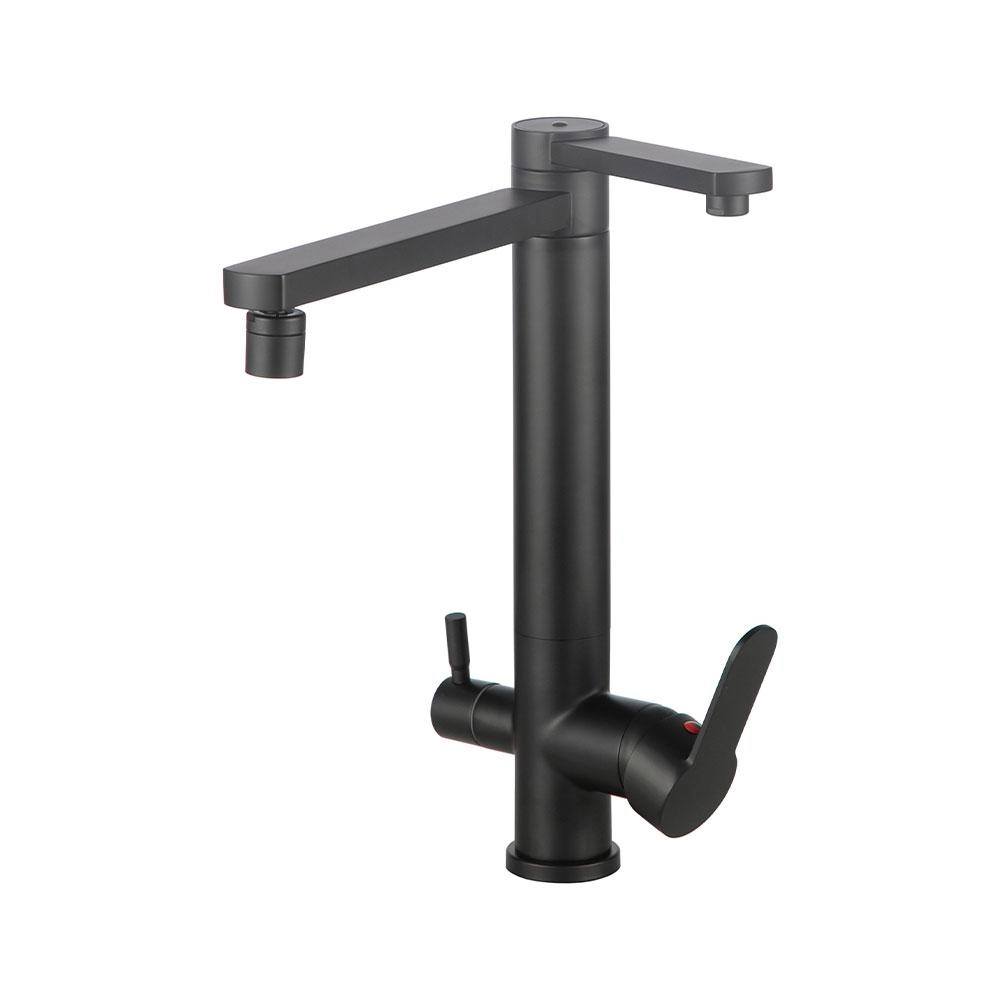 Torneira Para Cozinha Gourmet Misturador Monocomando Com Saída Para Filtro Indaiá Pingoo.casa - Preto Fosco