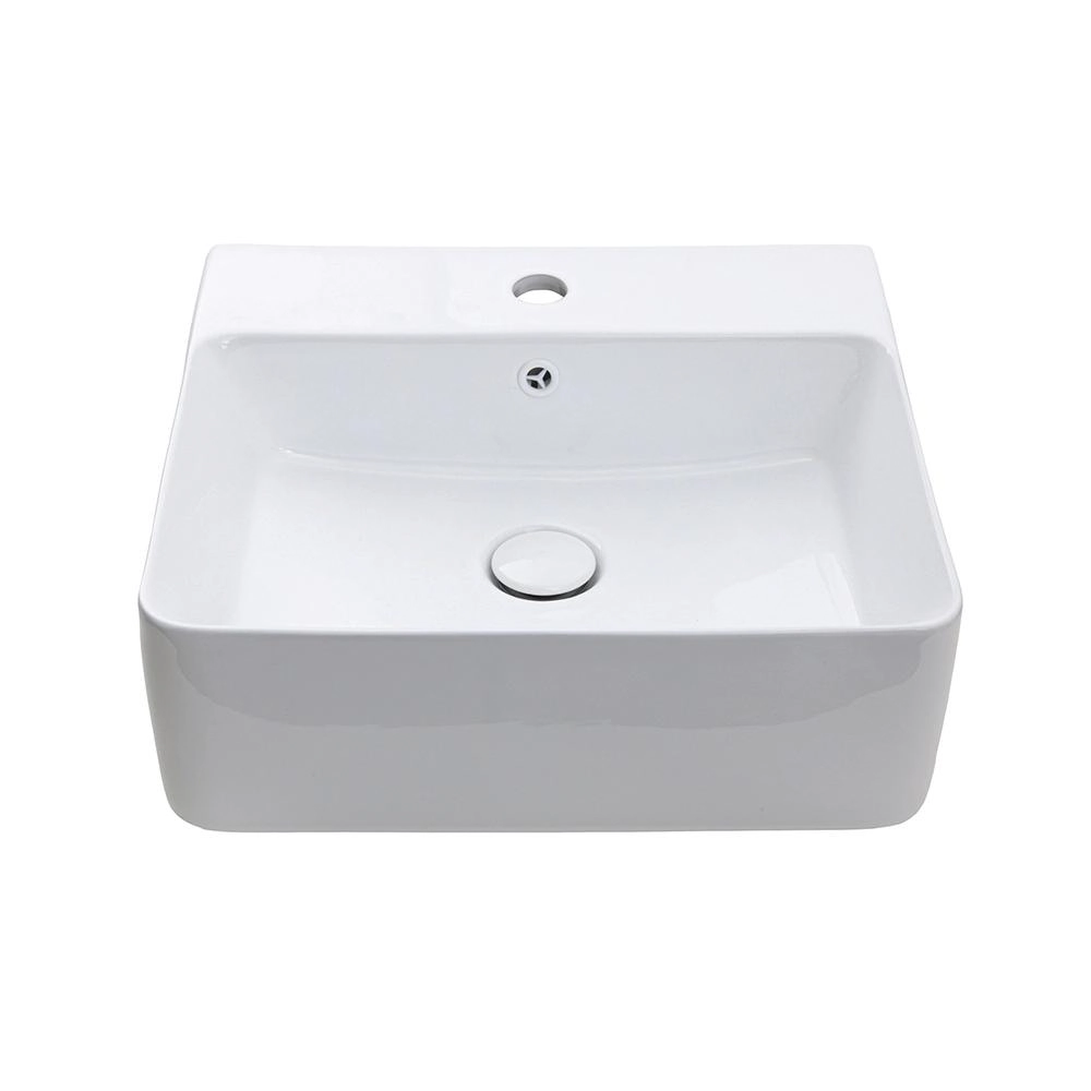 Cuba De Apoio Para Banheiro Retangular Louça Cerâmica Jaspe Pingoo.casa - Branco