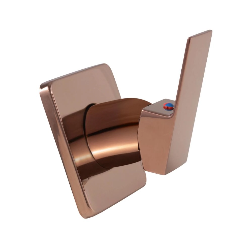 Acabamento De Misturador Monocomando Quadrado Para Banheiro Oiapoque Pingoo.casa - Dourado Rose