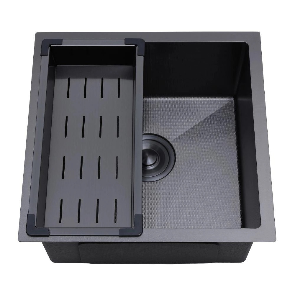 Cuba Gourmet Para Cozinha Aço Inox 304 Texturizado 44x44cm Preto Terena