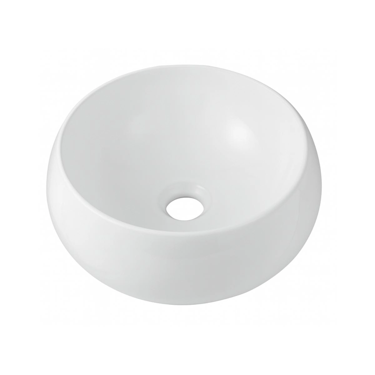 Cuba De Apoio Redonda Sem Válvula Para Banheiro Louça Cerâmica 41cm Morganita Pingoo.casa - Branco