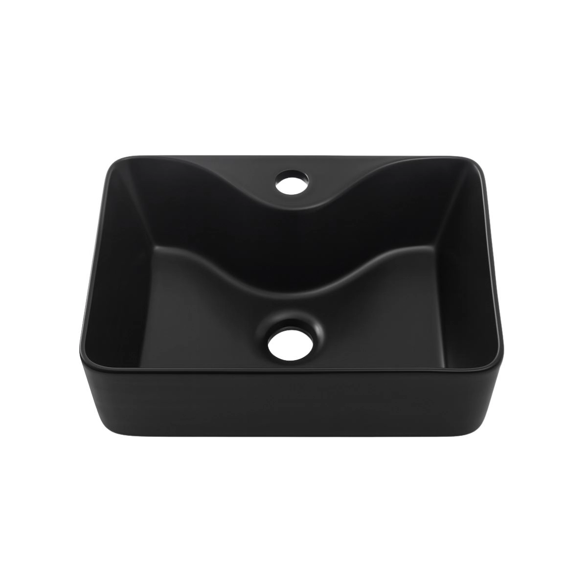 Cuba De Apoio Slim Retangular Sem Válvula Para Banheiro Louça Cerâmica 40x30cm Cornalina Pingoo.casa - Preto Fosco