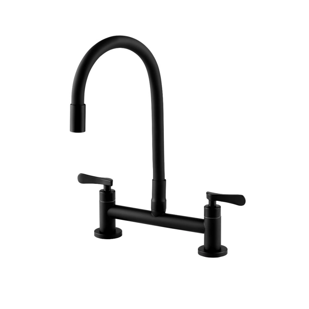 Torneira De Cozinha Flexivel Misturador Duplo Comando Itaguari Pingoo.casa - Preto