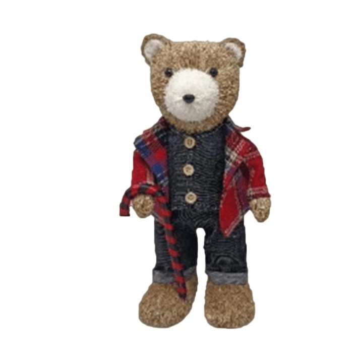 Urso Natural C Bengala 45x20x23cm Bc1732 Tok Da Casa