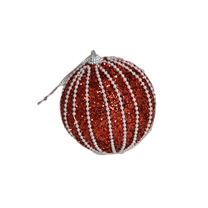 Bolas Natal Vermelha Branca 8cm 3un Bd2186 Tok Da Casa