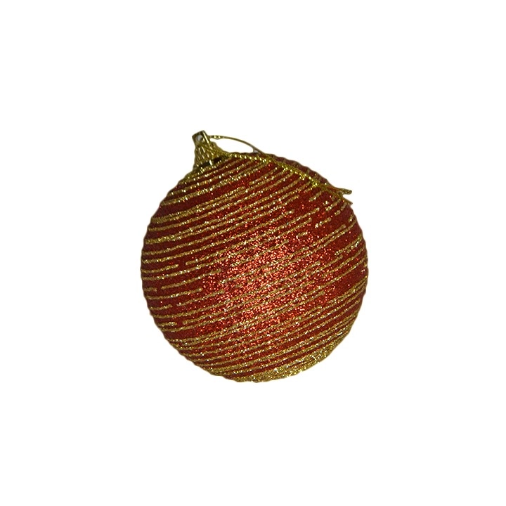 Bola Natal Vermelha Dourada 8cm 3un Bd2374 Tok Da Casa
