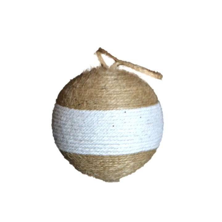 Bola Natal Natural Branca 8cm 3un Bd2382 Tok Da Casa