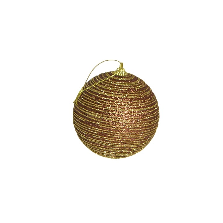 Bola Natal Vermelha Dourada 10cm 3un Bd2389 Tok Da Casa