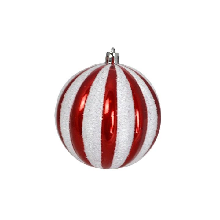Bola Natal Vermelha Branca 8cm 3un Bd2392 Tok Da Casa