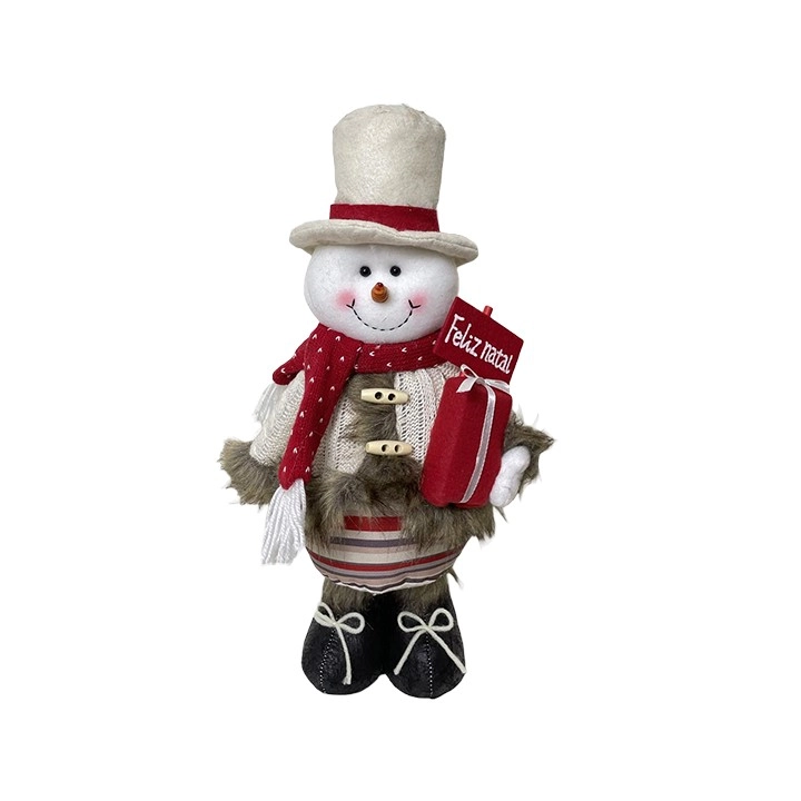 Boneco De Neve Br Vm 17x10x38cm Bt2768 Tok Da Casa