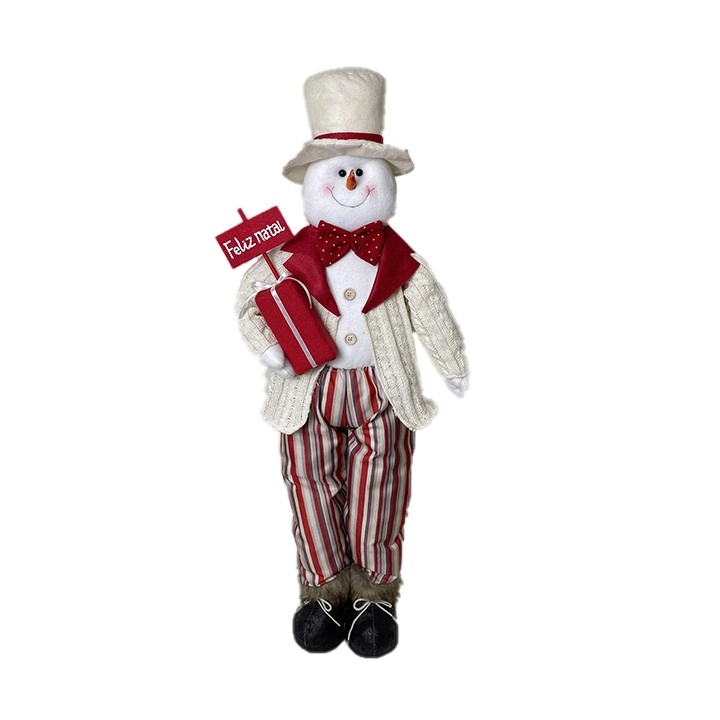 Boneco De Neve Em P E Br Vm 80cm Bt2790 Tok Da Casa