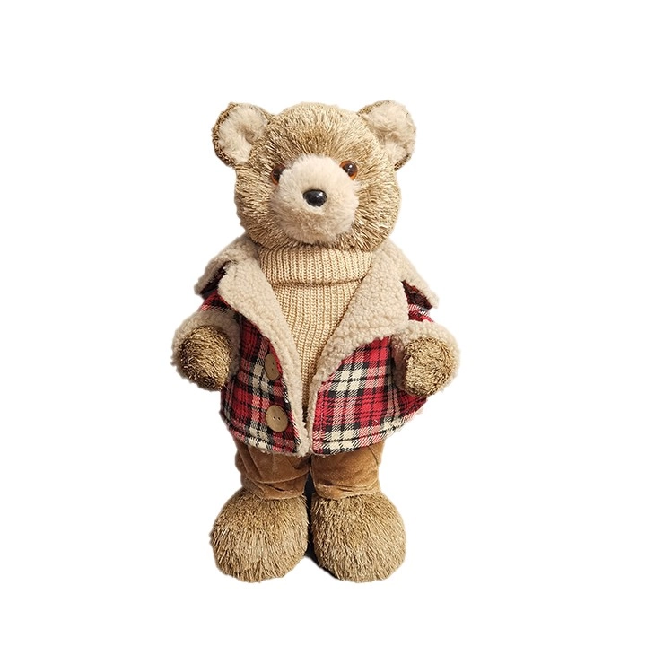 Urso Natural Em P E 25x20x43cm Bc1834 Tok Da Casa