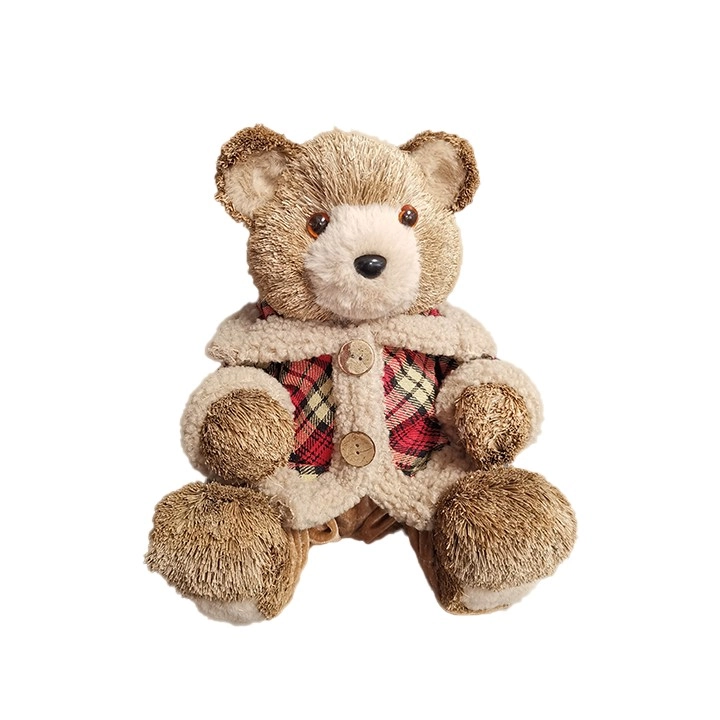 Urso Sentado Natural 25x25x30cm Bc1836 Tok Da Casa