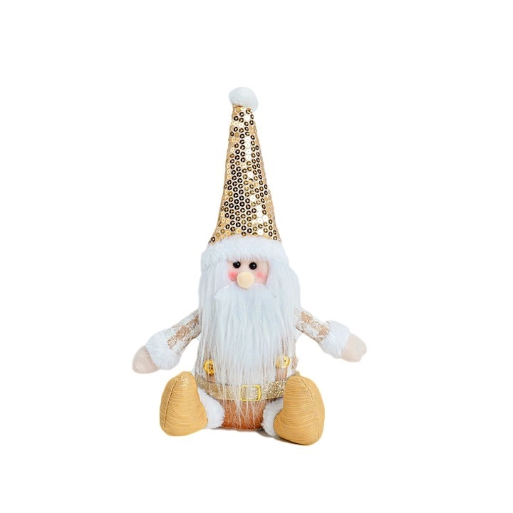 Papai Noel Sentado Dourado 20cm Bt2809 Tok Da Casa
