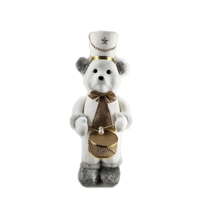 Urso Em P¿ Tambor Br Do 21x15x42cm Bt2729 Tok Da Casa