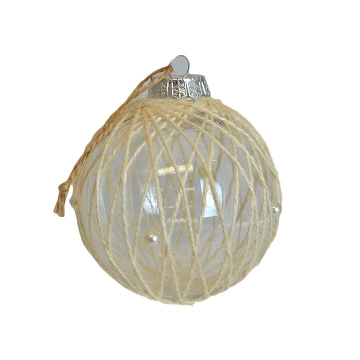 Bola Natal Translucida Natural 10cm 3un Bd2987 Tok Da Casa