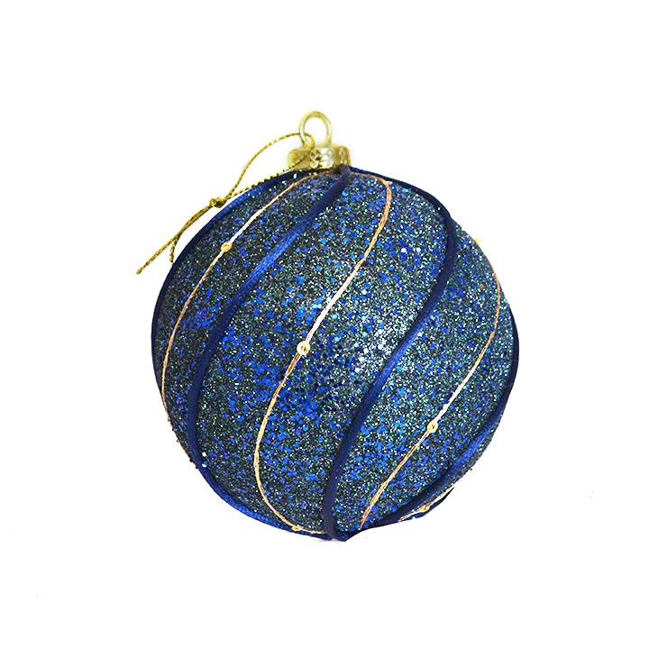 Bola Natal Azul 10cm 3un Bd3105 Tok Da Casa