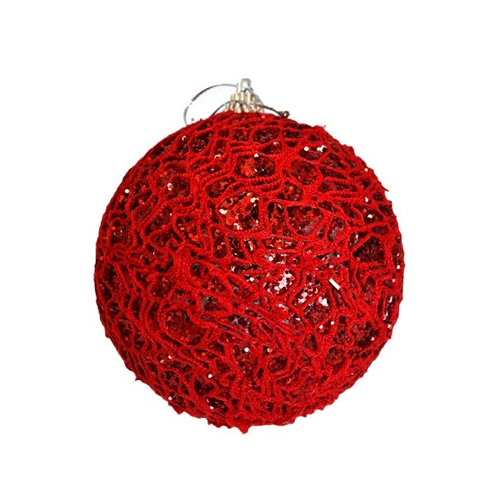 Bola Natal Vermelha 10cm 3un Bd3215 Tok Da Casa