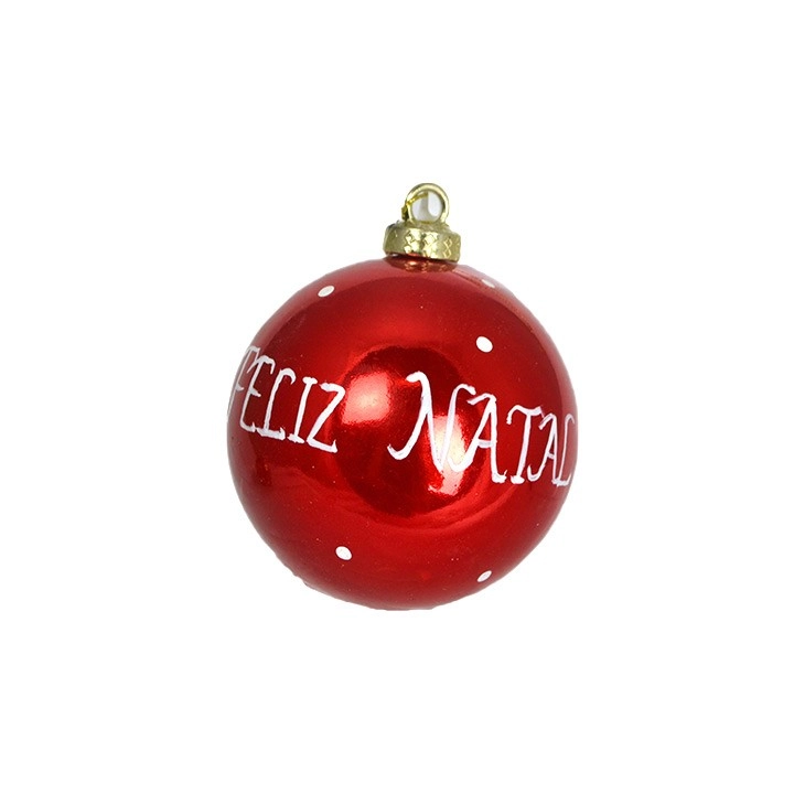 Bola Natal Vermelha 8cm Bd2517 Tok Da Casa