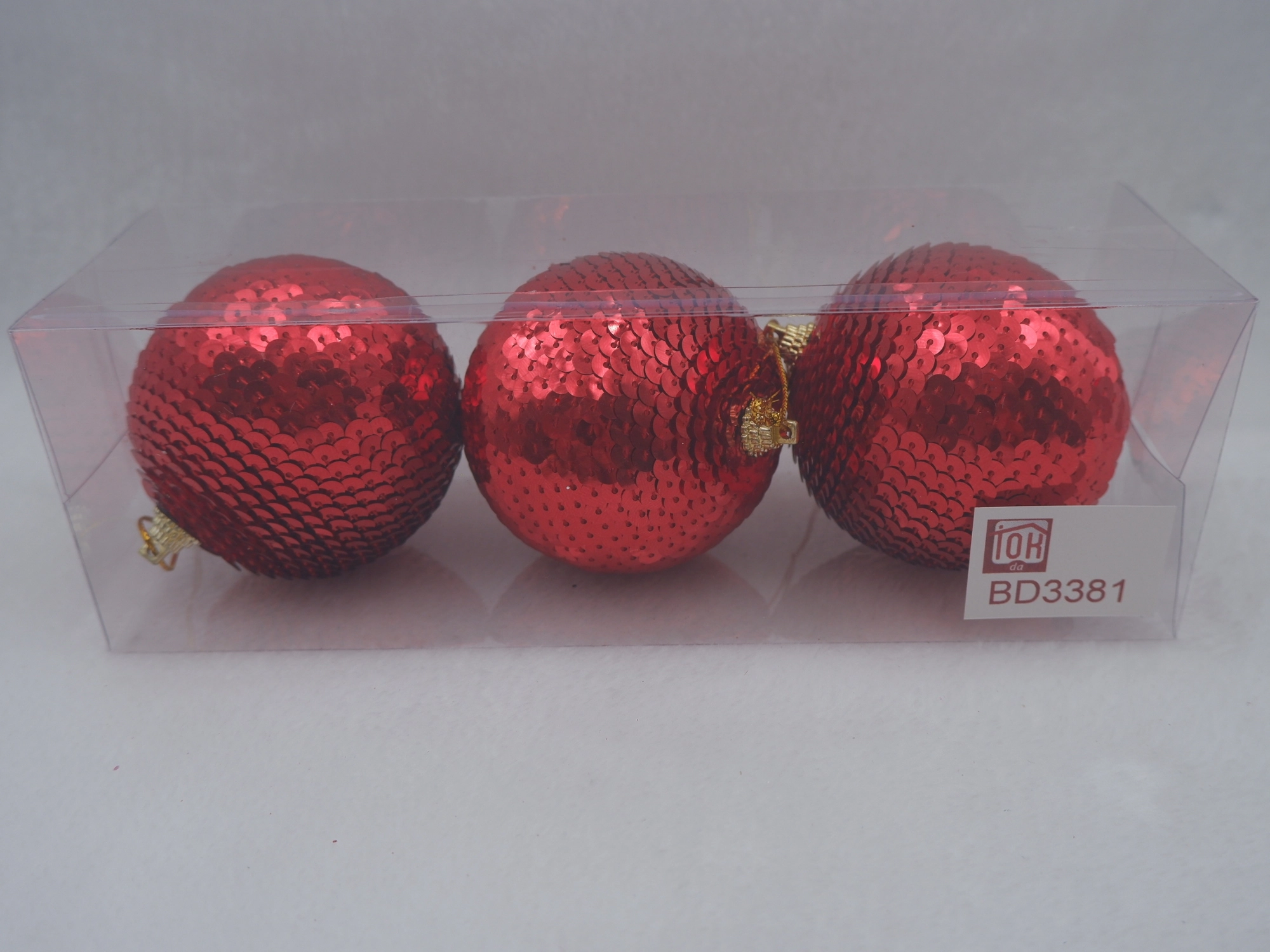 Bola Natal Decorada 8cm 3un Bd3381 Tok Da Casa