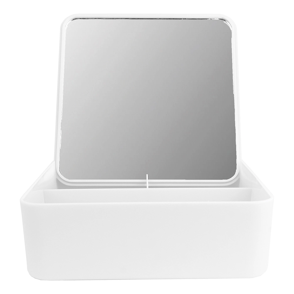 Espelho De Mesa C/ Porta Acessorios Quadrado Sortido Iamo