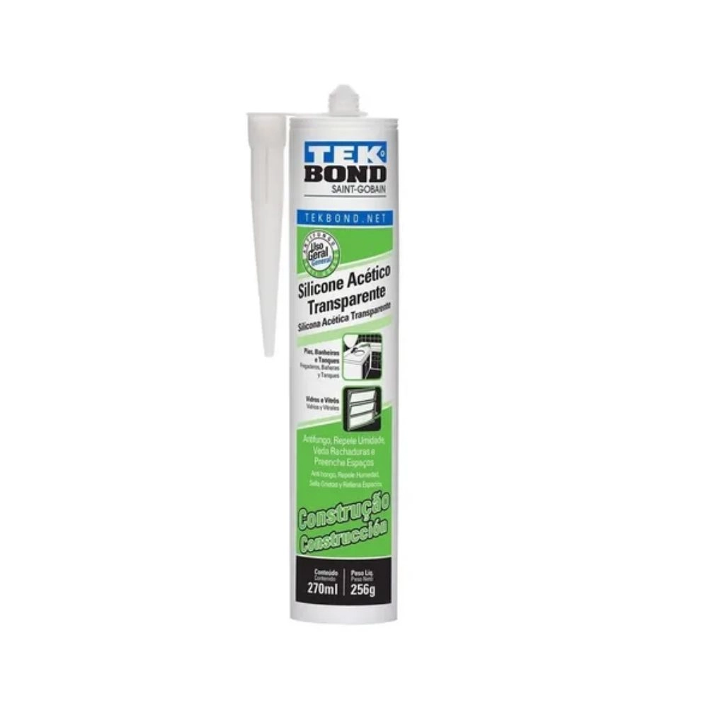 Kit 24 Un Silicone Vedação Pia Louça Tekbond Incolor 256g
