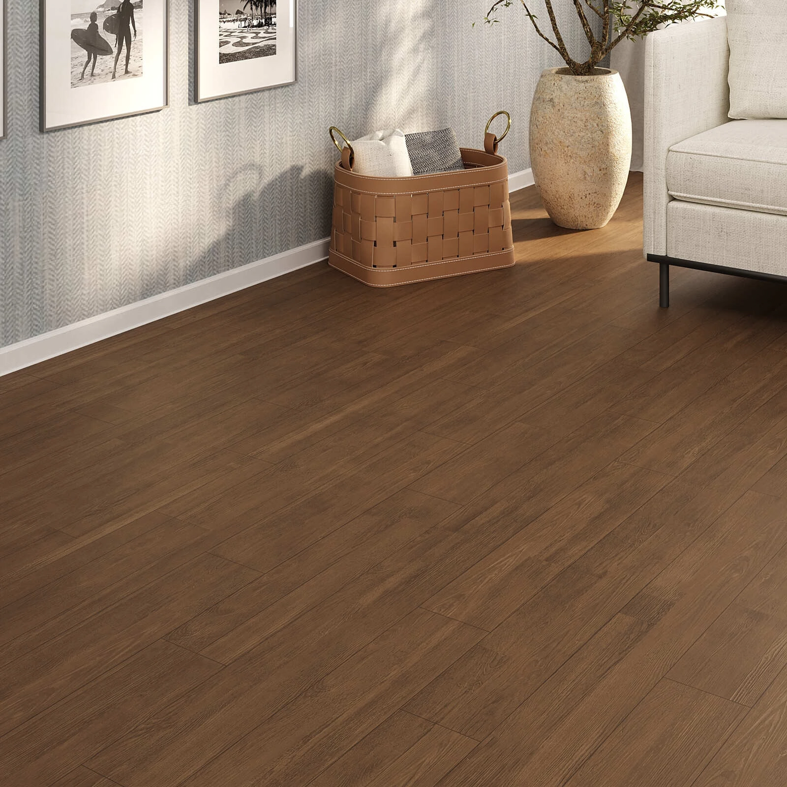 Manta Vinílica 0,7mm Antiderrapante 14m² Sala Quarto Resistente Imita Madeira Fosco Smart
