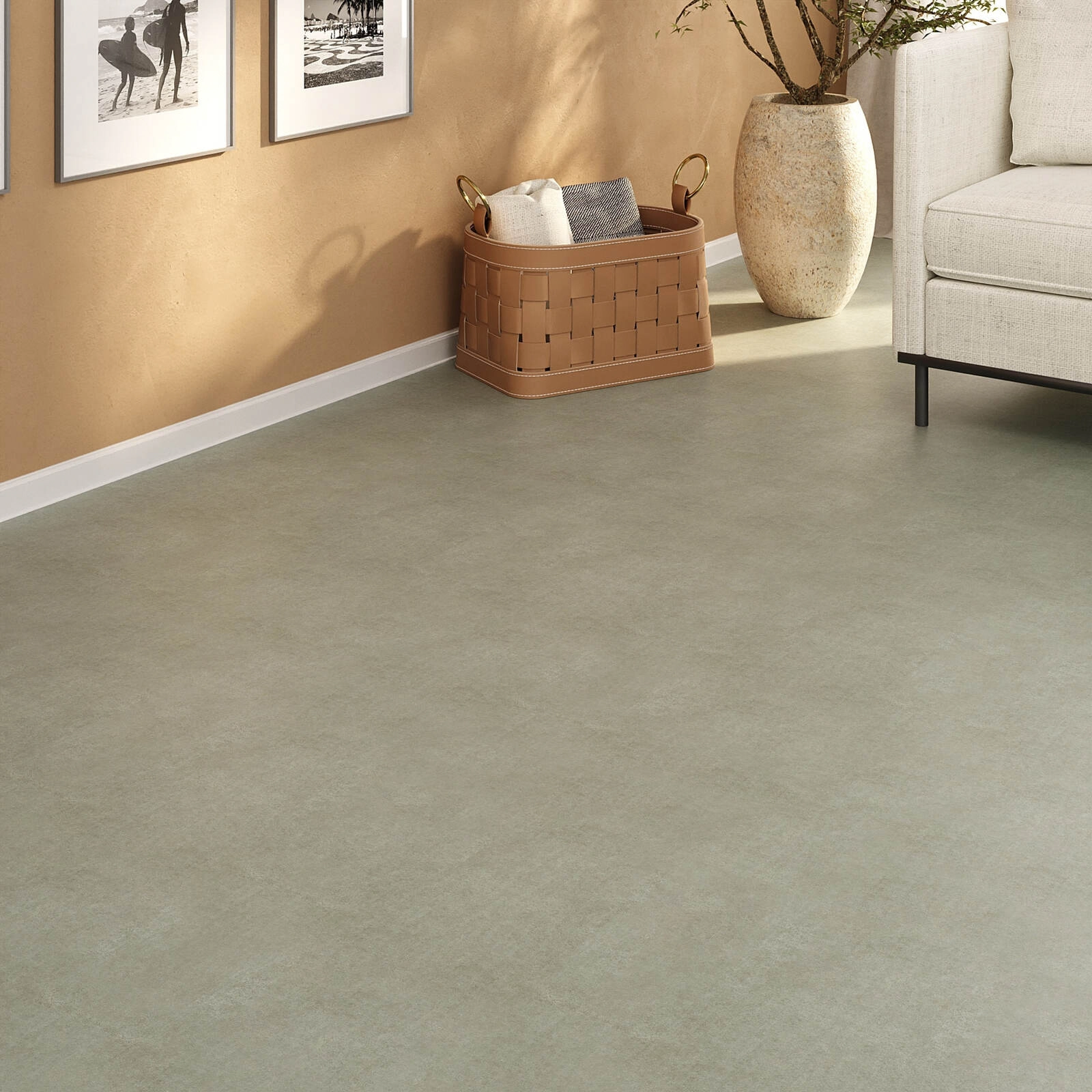 Manta Vinílica 0,7mm Antiderrapante 10m² Sala Quarto Resistente Liso Fosco Bege