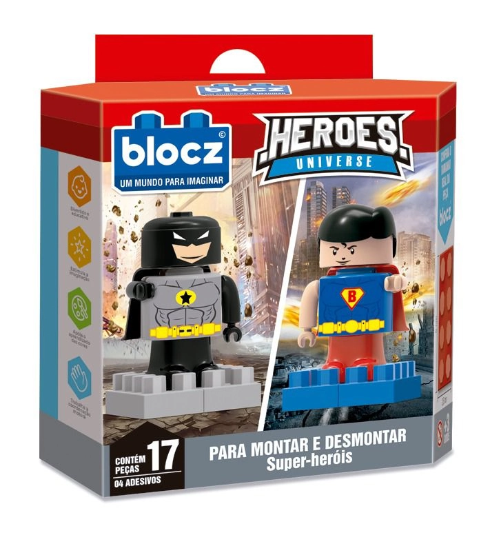 Dupla Bonecos Black Blocz Super Blocz