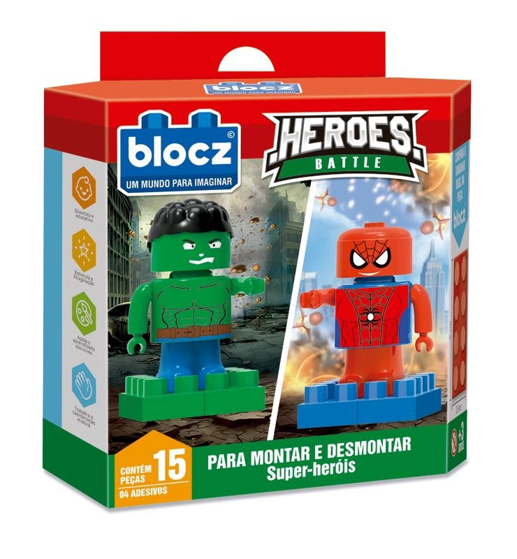 Dupla Bonecos Green Blocz Spider Blocz