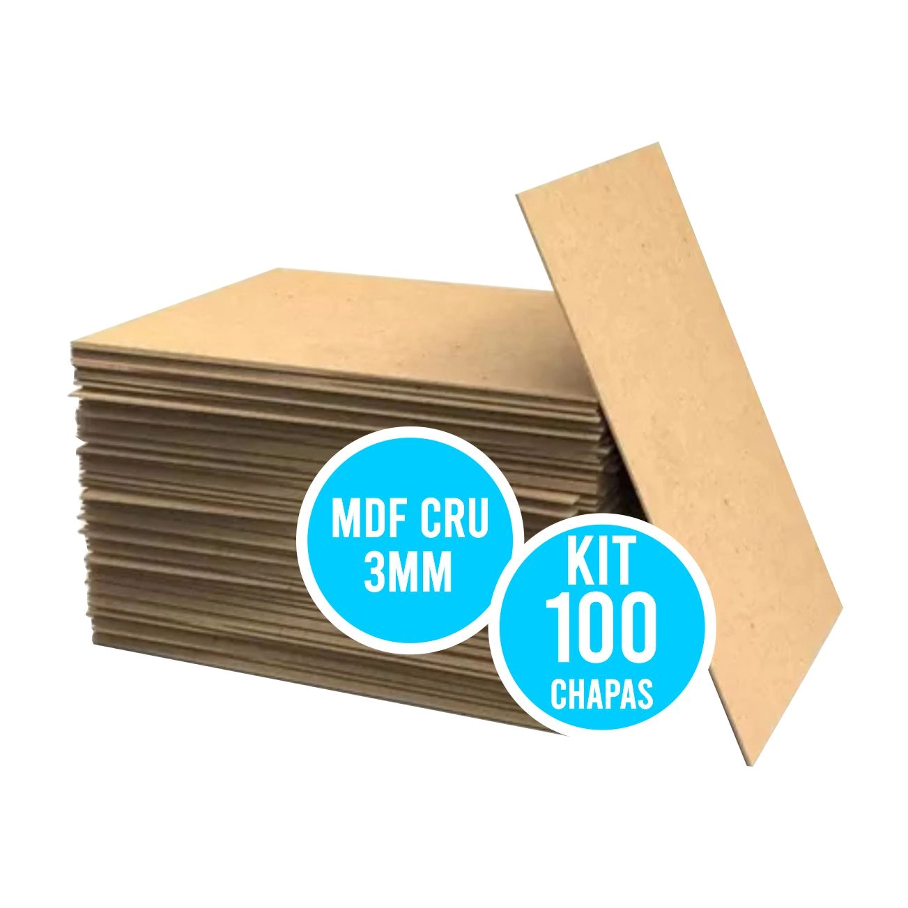 Chapa Mdf 3mm Cru Placa 15x20 Cm A4 Para Artesanato Adesivo 100 Unidades