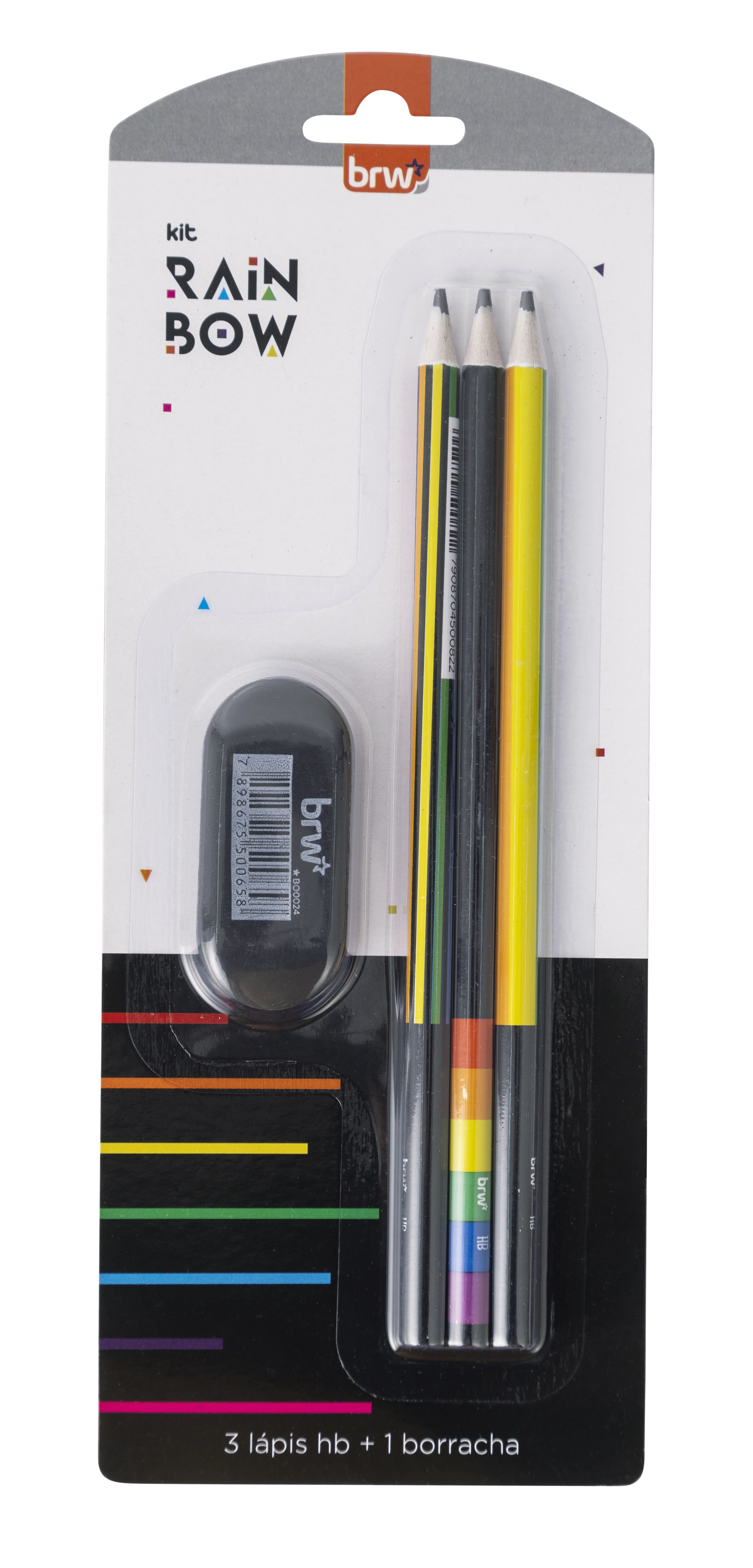 Kit Escolar Rainbow 4un Kt1014 Brw