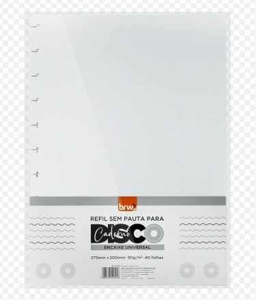 Refil Miolo Branco 275x200mm Cad Disco Brw