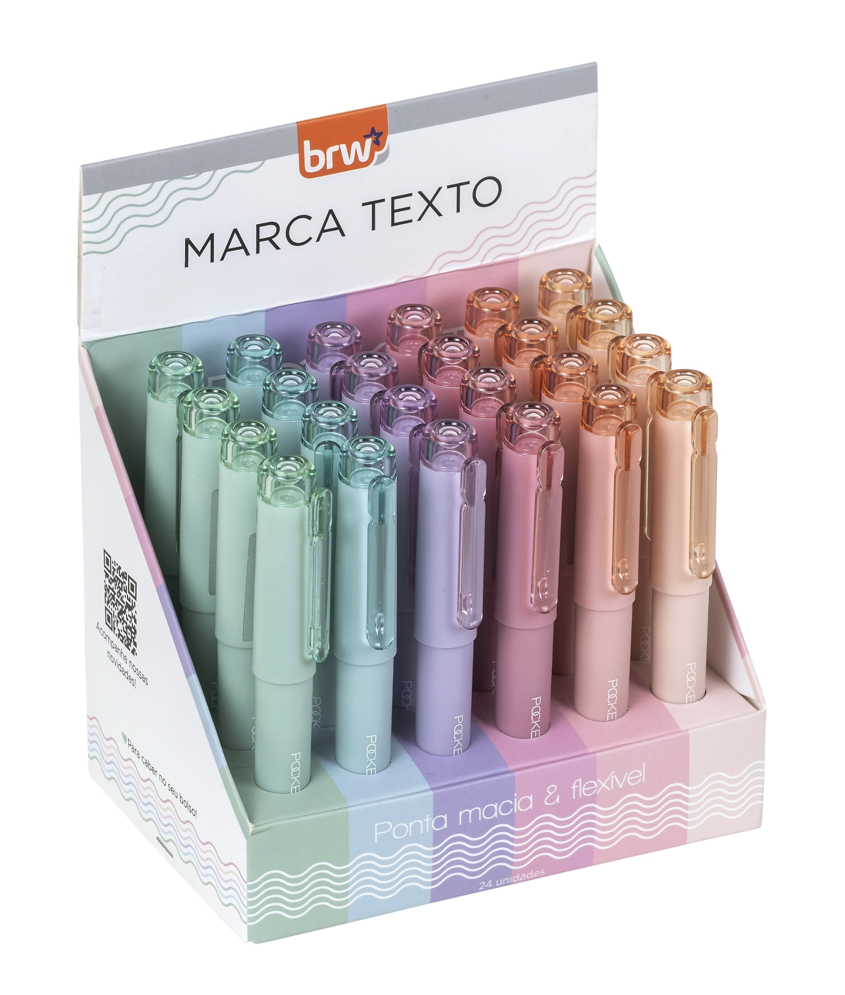 Marca Texto Pocket Pastel Brw