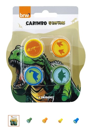 Carimbo Plastico Infantil Raptors C/4un Brw