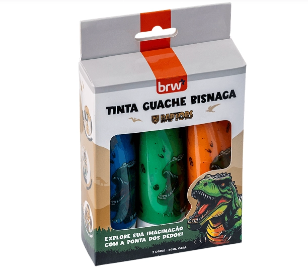 Tinta Guache Bisnaga Raptors C/3 Cores Brw