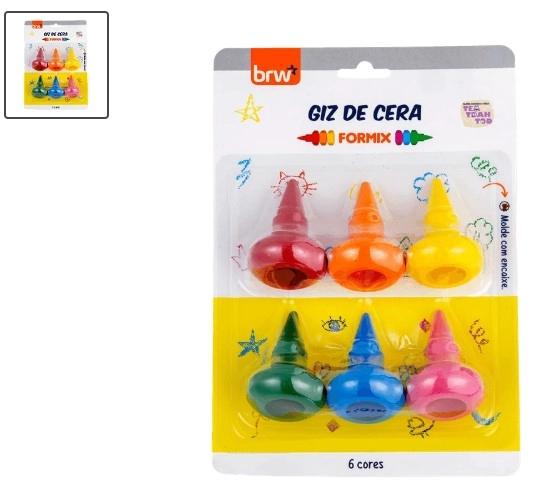 Giz De Cera Formix Cones C/6 Cores Brw