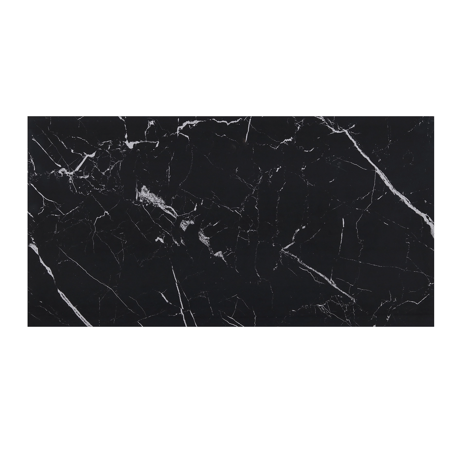 Piso Cerâmico Marmorizado Polido Borda Reta Interno 62x120cm Maxi Negro Ceral