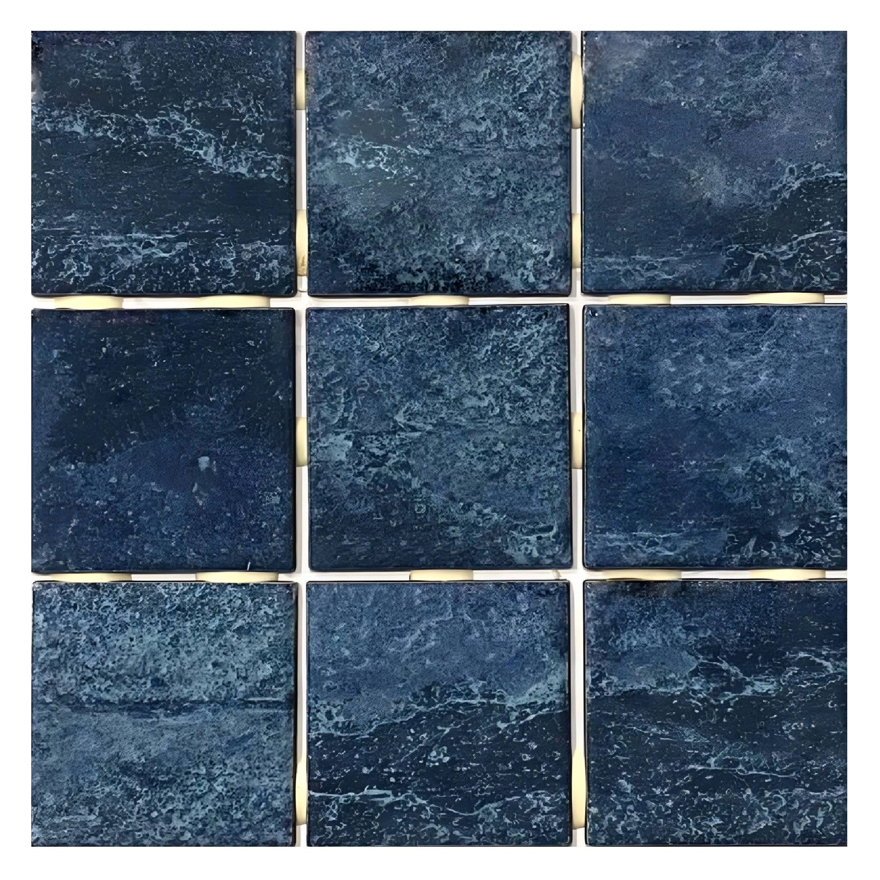Revestimento para Piscina Marmorizado Brilhante 10x10cm Borda Arredondada Sancho Blue Grupo Ceral