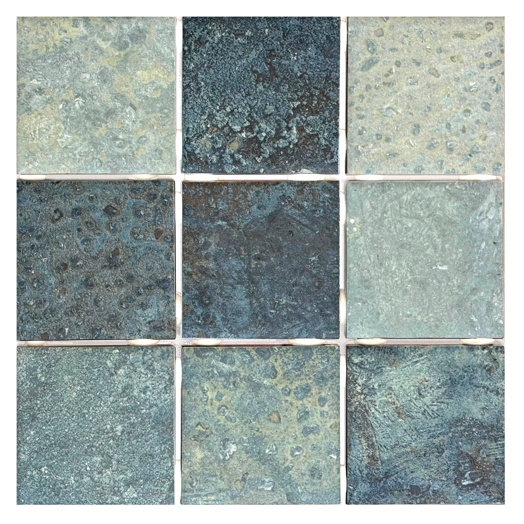 Revestimento para Piscina Relevo Acetinado 10x10cm Borda Arredondada Phuket Green Grupo Ceral