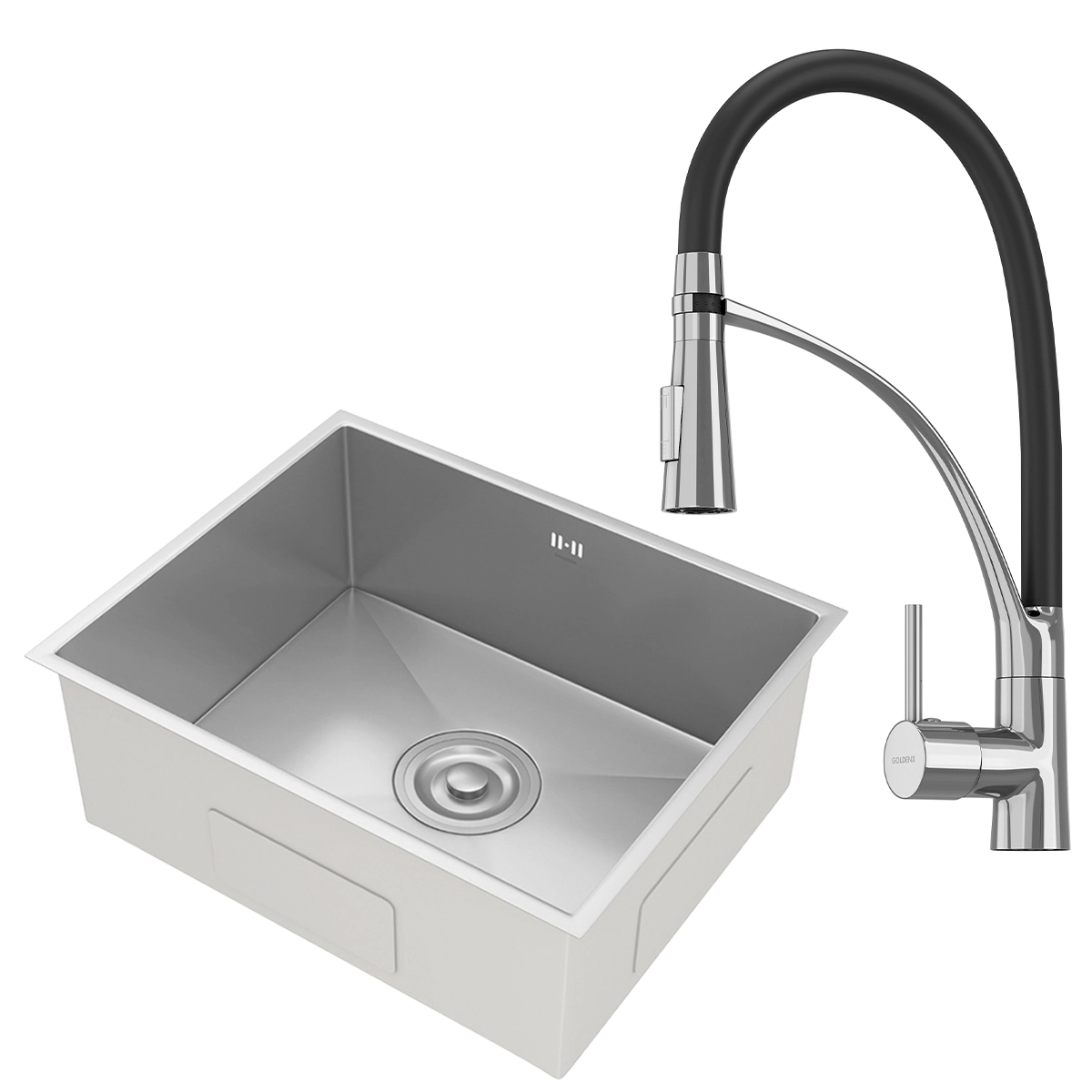 Kit Cuba Gourmet Lisboa Aço Inox 304 E Torneira Gourmet Florença Monocomando Goldenx
