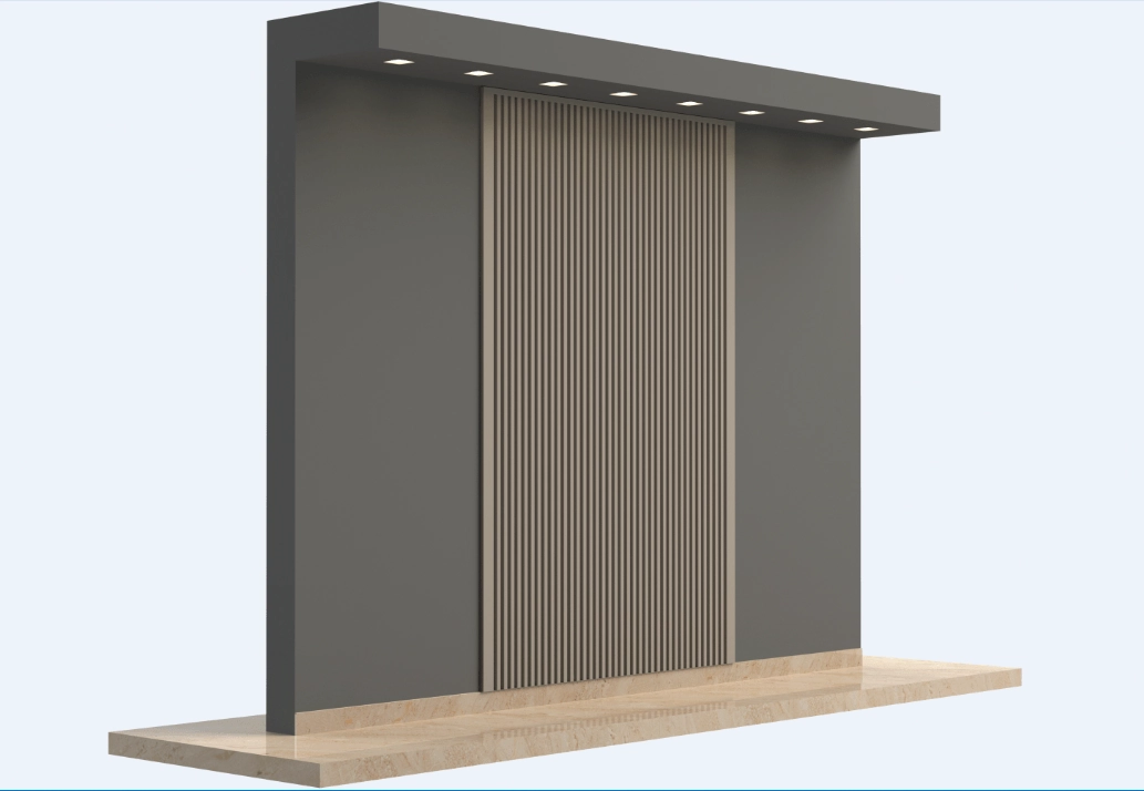 Painel Ripado Metálico Lystra Cor Areia - Kit Com 5 90m² Ec-kit Infinity Wall Lystra Areia/primer 12pçs - 2 90m