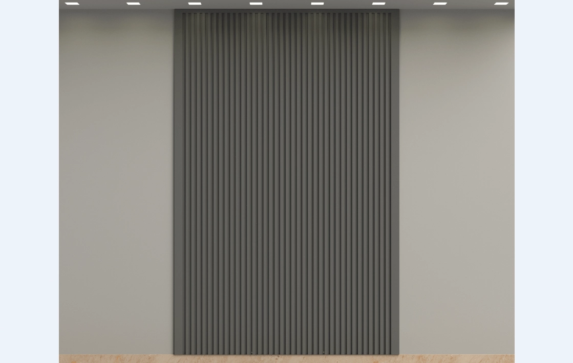 Painel Ripado Metálico - Kit Infinity Wall Lystra 12pçs - Cor Cinza Titanio/primer - Caixa Com 5,90m²