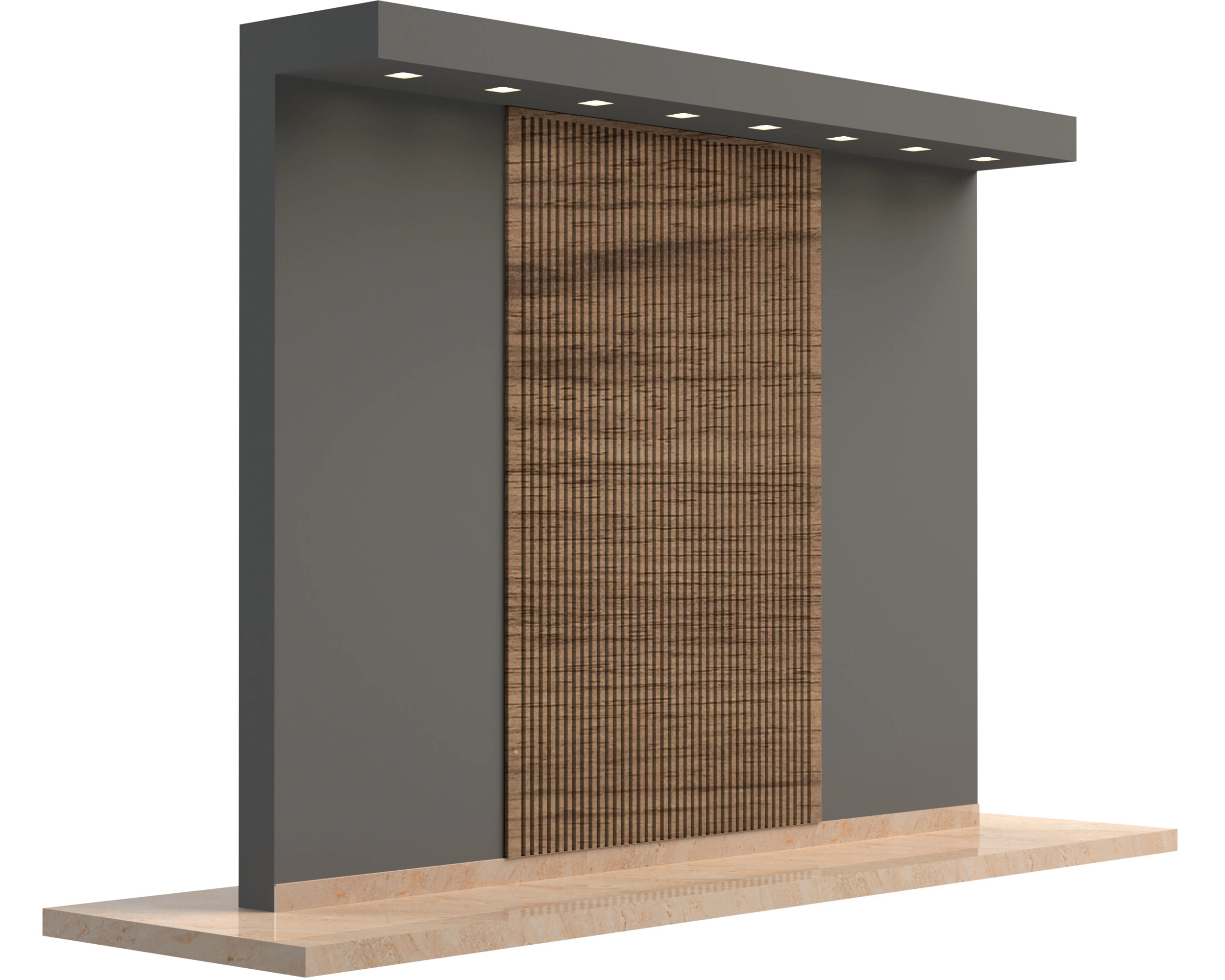 Painel Ripado Metálico - Kit Infinity Wall Lystra 12pçs - Cor Freijó Shadow/primer - Caixa Com 5,90m²