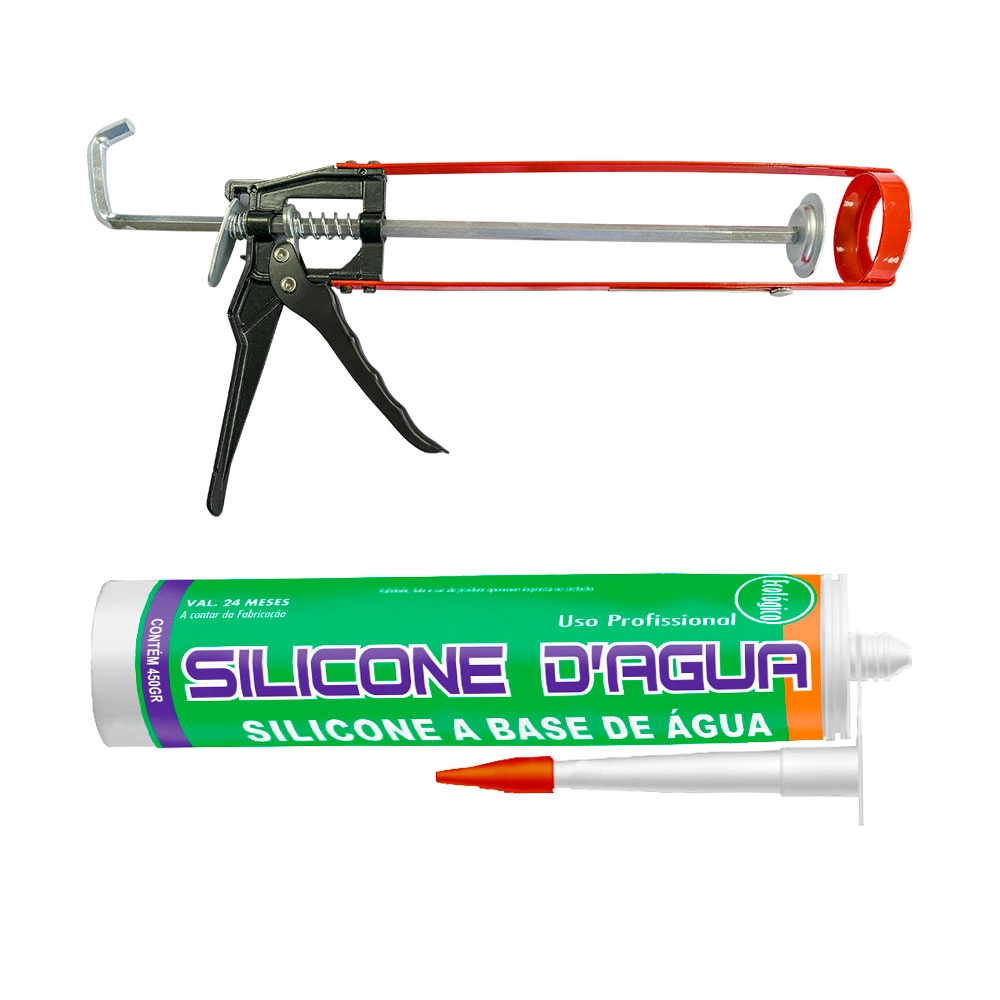 Kit Silicone Marrom 450g Selante Acrílico Com Aplicador