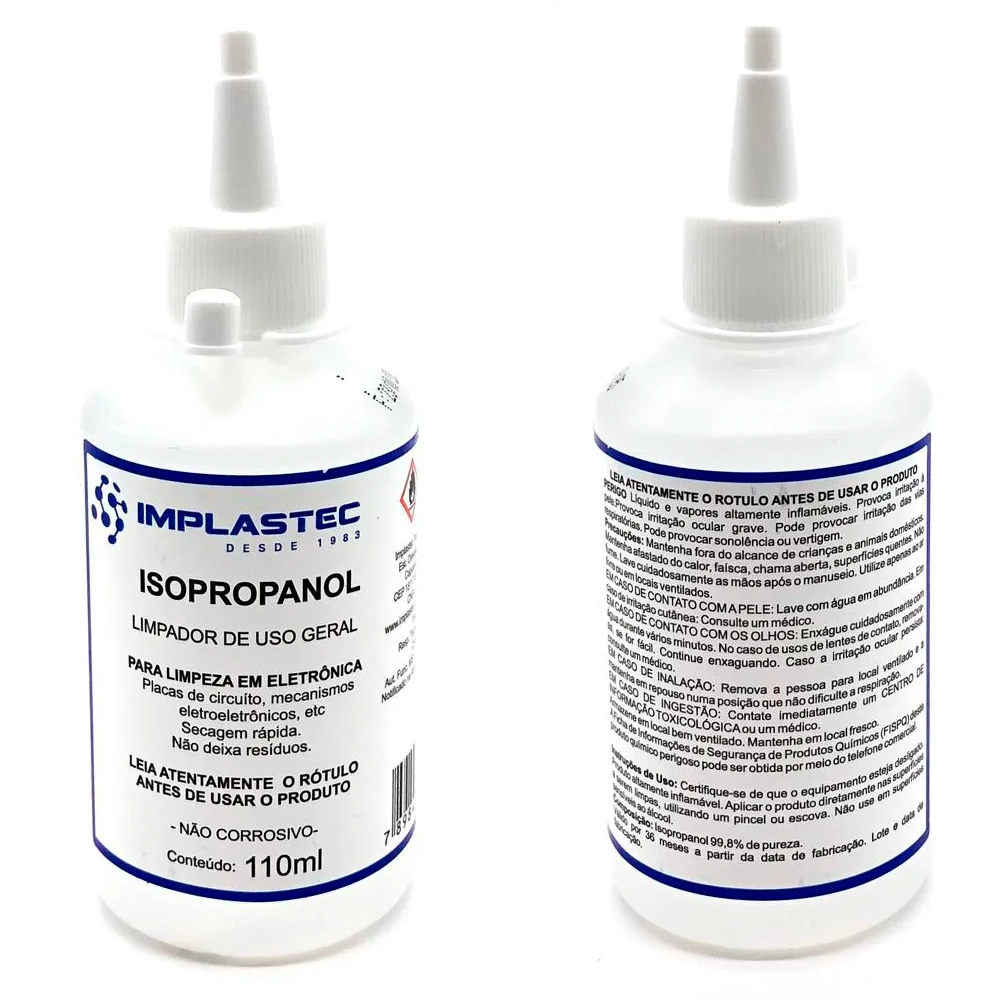 Álcool Isopropílico Profissional 99,8% Implastec - 250ml Par