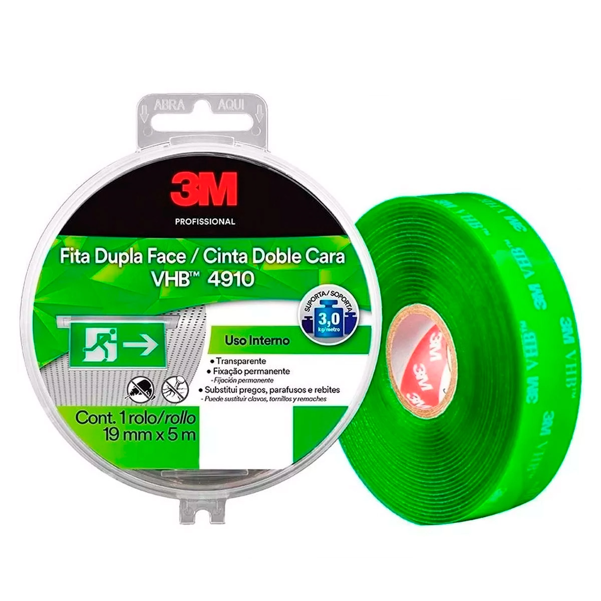 Fita Dupla Face 3m Vhb 19mm X 5m 4910