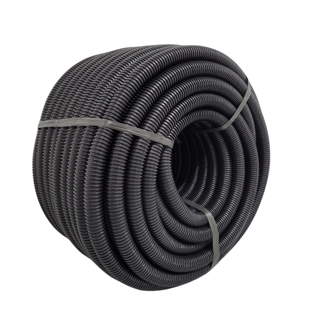 Eletroduto Corrugado Preto 3/4" X 50m Pead Extra Leve Tubos Bravo