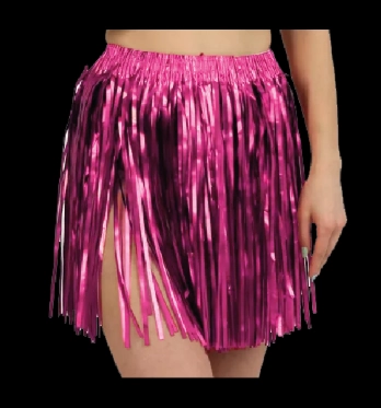 Saia Franja Metalizada Pink 40cm Partiu Festa